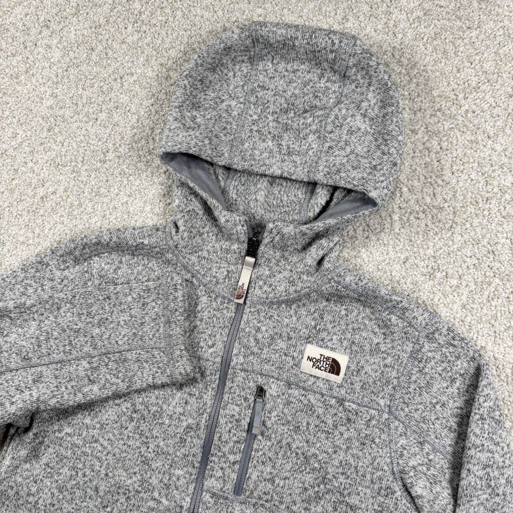 The North Face Gordon Lyons Hoodie Boys Large 14/16 Grey Full Zip Fleece Jacket